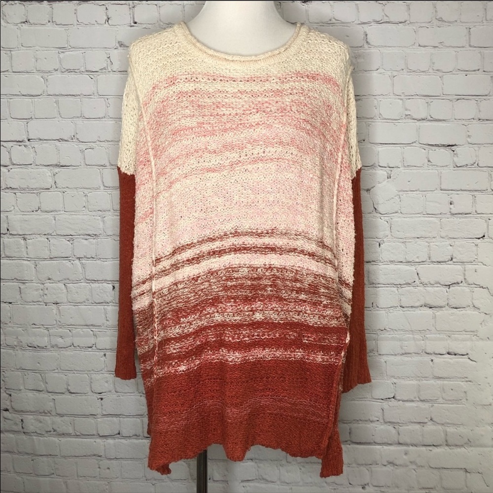 Free People oversized rust ombré sweater